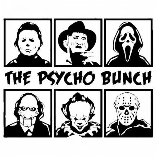 Set 5 bucati, Sticker decorativ, The Psycho Bunch, Rezistent la apa, NO9890, 6 cm, Multicolor