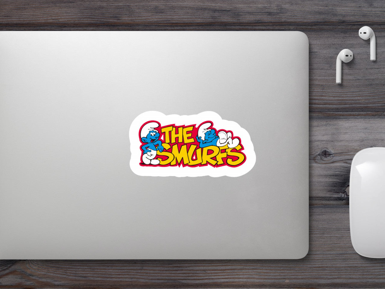 Set 5 bucati, Sticker decorativ, The Smurfs, Rezistent la apa, NO8420, 6 cm, Multicolor