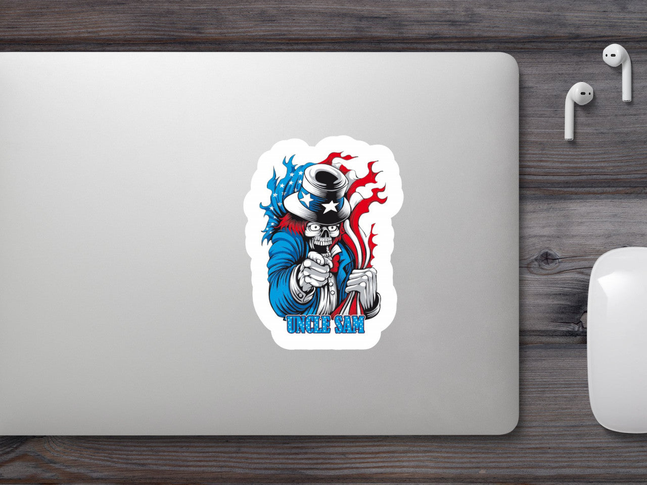 Set 5 bucati, Sticker decorativ, Uncle Sam America, Rezistent la apa, NO8856, 6 cm, Multicolor