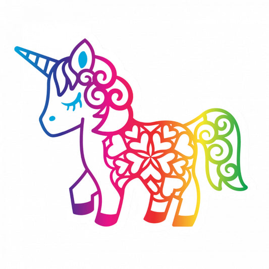 Set 5 bucati, Sticker decorativ, Unicorn Spectrum, Rezistent la apa, NO9653, 6 cm, Multicolor