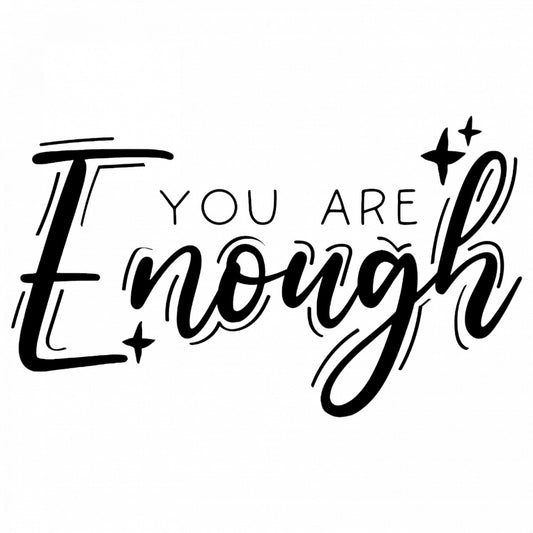 Set 5 bucati, Sticker decorativ, You Are Enough, Rezistent la apa, NO8665, 6 cm, Multicolor