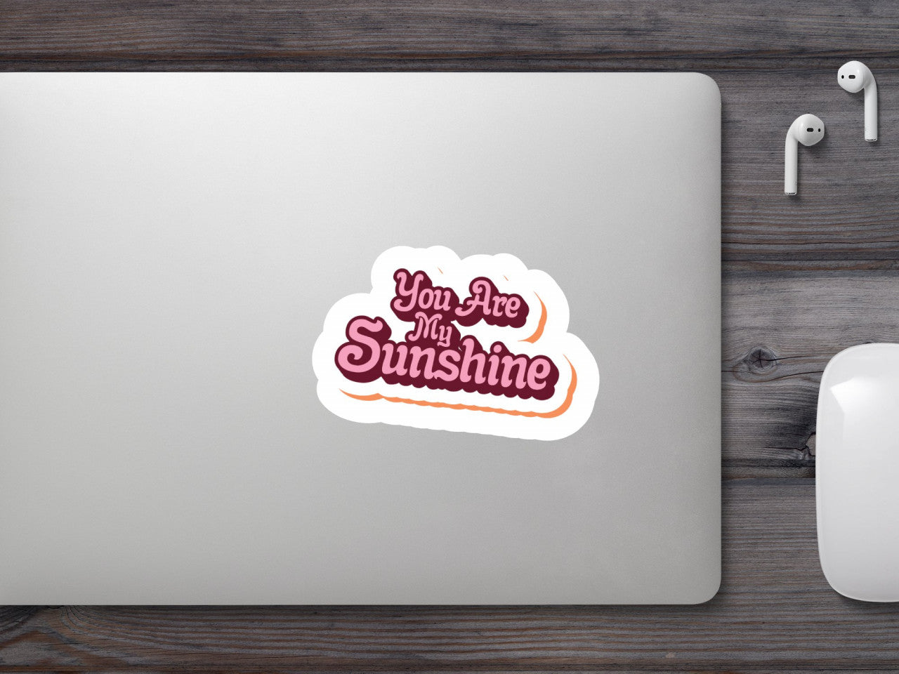 Set 5 bucati, Sticker decorativ, You are my sunshine, Rezistent la apa, NO7668, 6 cm, Multicolor