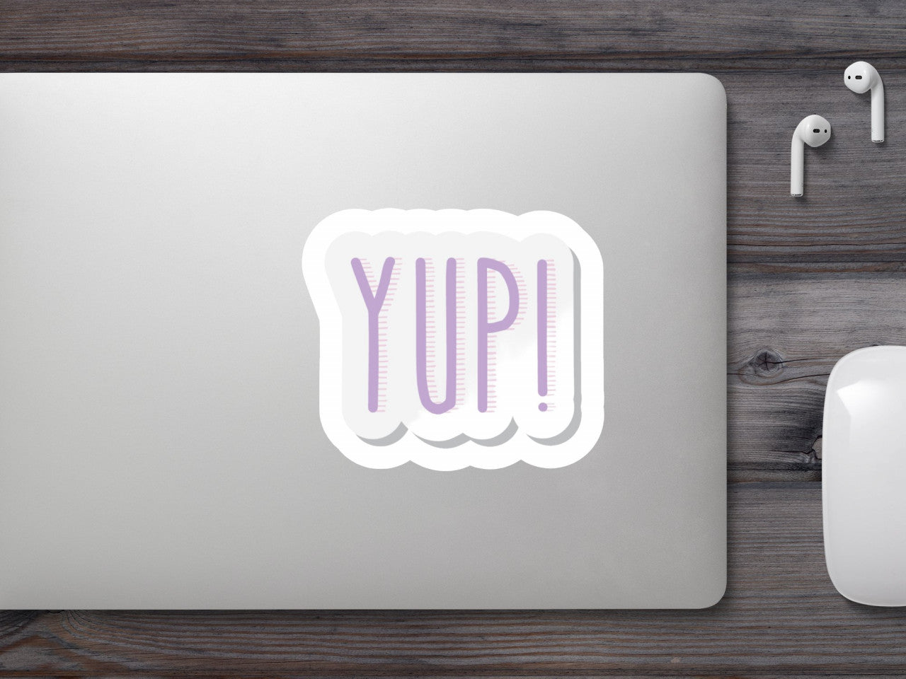 Set 5 bucati, Sticker decorativ, Yup!, Rezistent la apa, NO8754, 6 cm, Multicolor