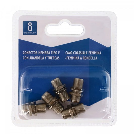 Set 5 Cuple adaptor "F" mama - "F" mama pentru cablu coaxial, NO545, 2 cm, Argintiu