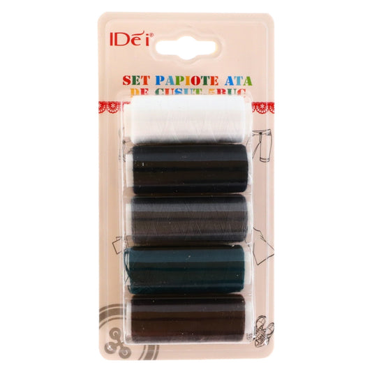 Set 5 papiote cu ata de cusut, NO2343, 6 cm, Multicolor