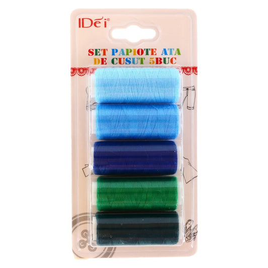 Set 5 papiote cu ata de cusut, NO2344, 6 cm, Multicolor