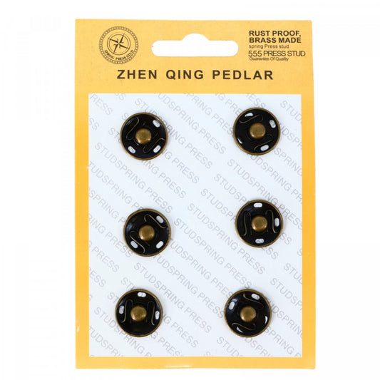 Set 6 buc, Nasturi tip capse din metal, NO562, 1.6 cm, Maro