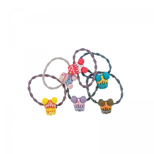 Set 6 bucati, Elastice de par, pentru codite, Briose, 4 cm, Multicolor