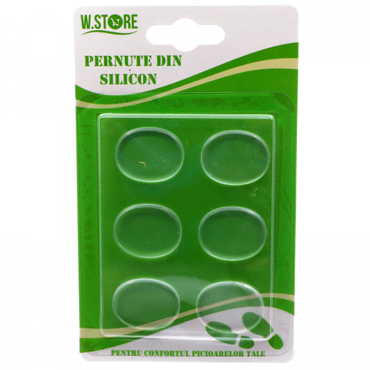 Set 6 bucati, Talonete / Pernute din silicon pentru confort, ortopedic, transparente