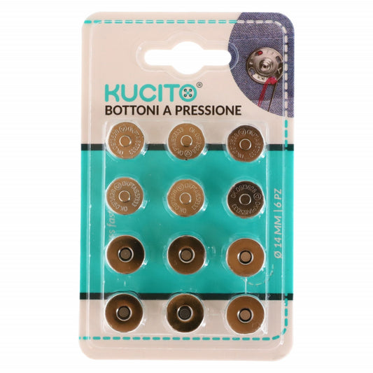 Set 6 Capse metalice, NO637, 14 mm, Argintiu