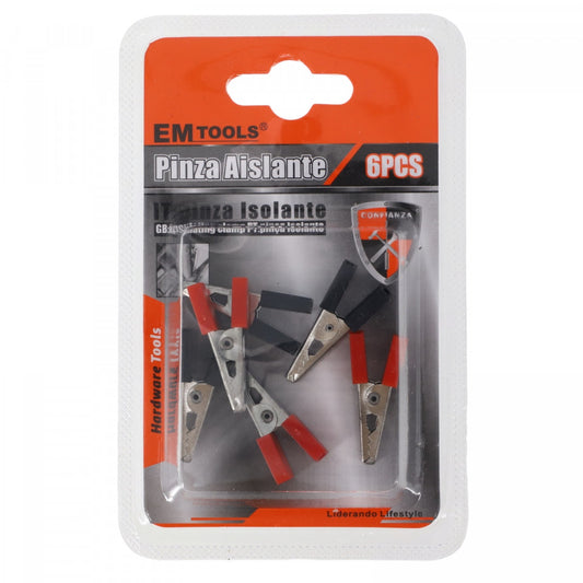 Set 6 clesti metal aligator pentru cabluri, NO998, 3.4 cm, Multicolor