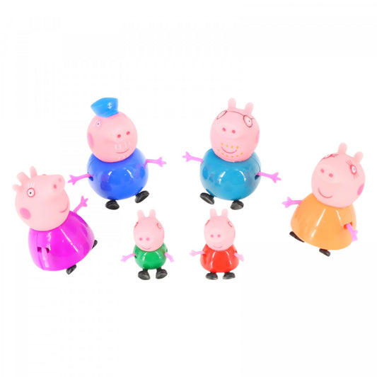 Set 6 Figurine, Peppa Pig, NO584, 5-8 cm, Multicolor