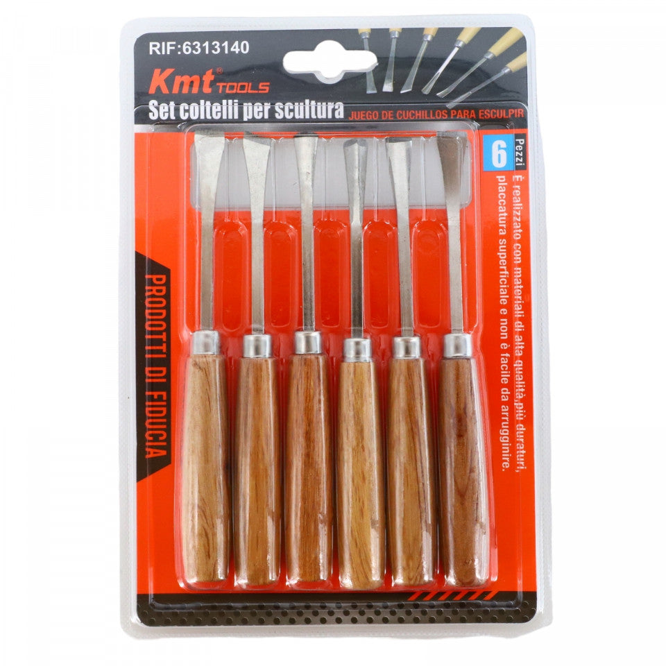 Set 6 unelte de modelat in lemn, NO432, 16.5 cm, Maro