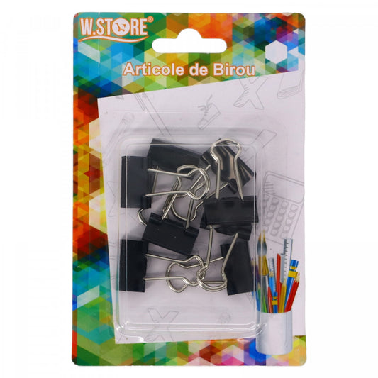 Set 8 bucati, Clipsuri metalice, 2 cm, Negru