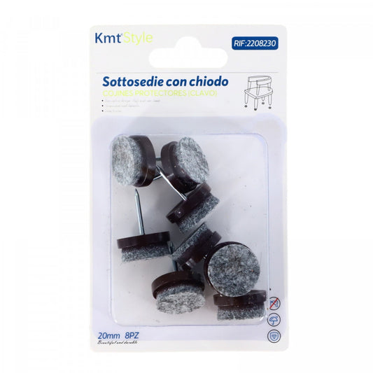 Set 8 bucati, Protectie pentru picioare scaun, Antizgarieturi, NO42, Rotund, 2 cm, Negru
