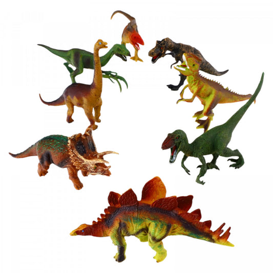 Set 8 Figurine Dinozauri, NO1098, 14-17 cm, Multicolor