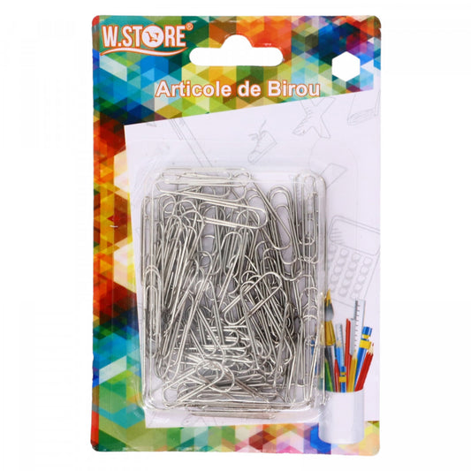 Set 80 arafe metalice pentru birou, 2.8 cm, Argintiu