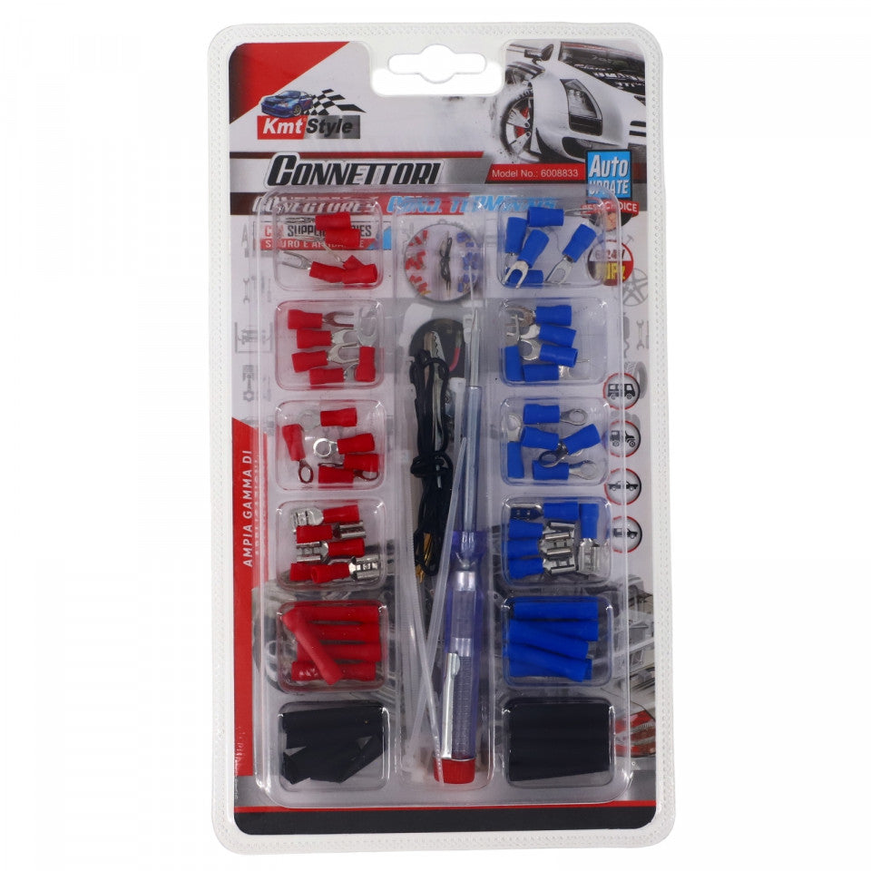 Set 81 bucati, Conectori auto, Surubelnita tensiune auto, 6 - 24 V, Multicolor