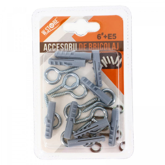 Set 9 bucati, Agatatori plus diblu, 6 x 30, Argintiu