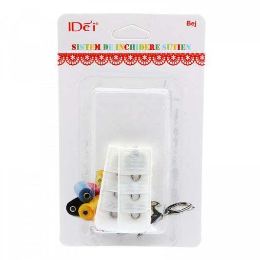 Set accesorii pentru sutien, cu 1 rand, Alb