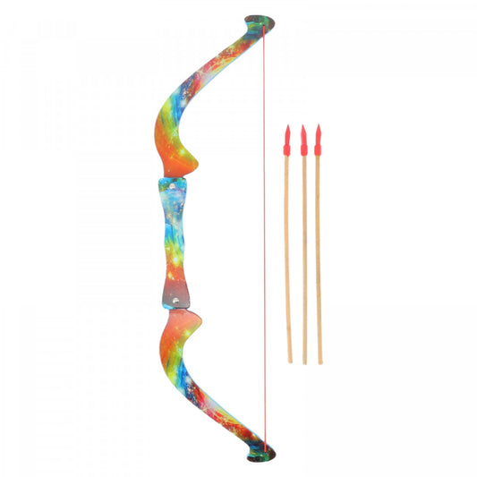 Set Arc cu 3 sageti, lemn, NO235, 65 cm, Multicolor