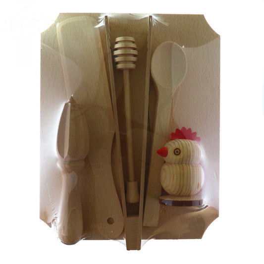 Set bucatarie lemn, tocator si accesorii pentru bucatarie