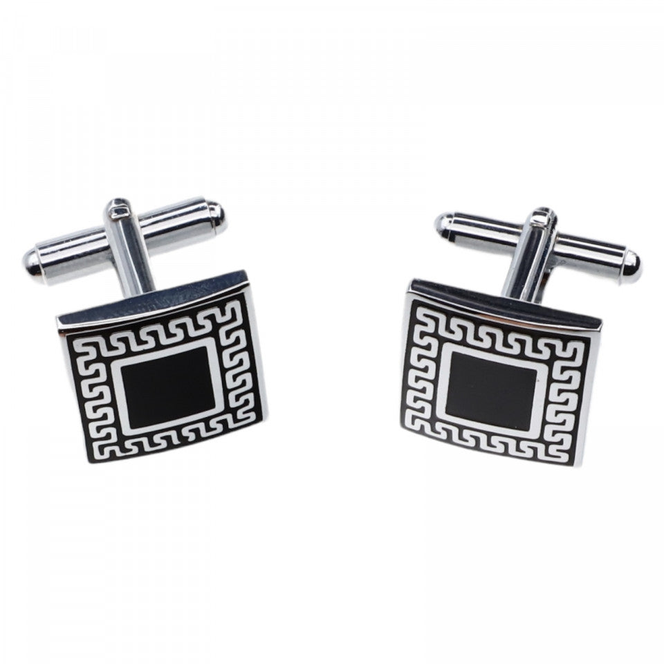 Set butoni camasa, Otel inoxidabil, Forma patrata, 1.5 cm, NO802, Argintiu