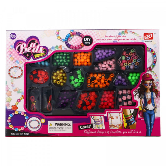 Set creativ cu accesorii pentru realizarea bratarilor, NO9701, 260 piese, Multicolor