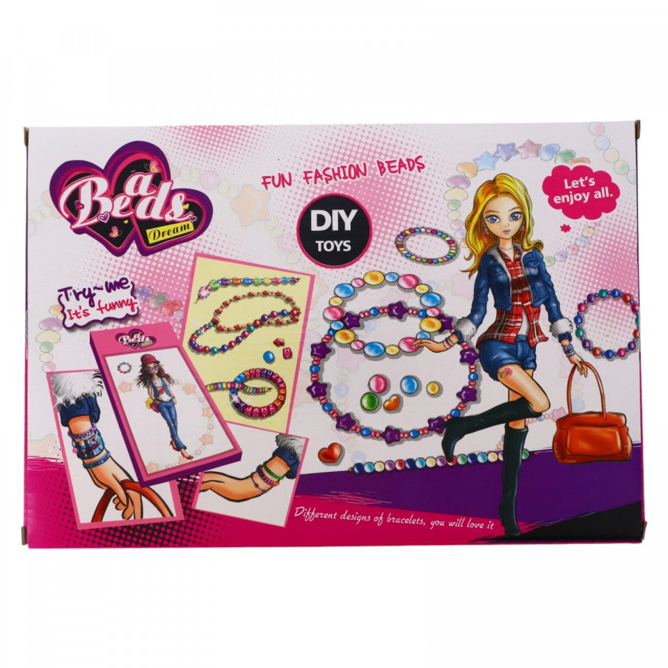 Set creativ cu accesorii pentru realizarea bratarilor, NO9701, 260 piese, Multicolor