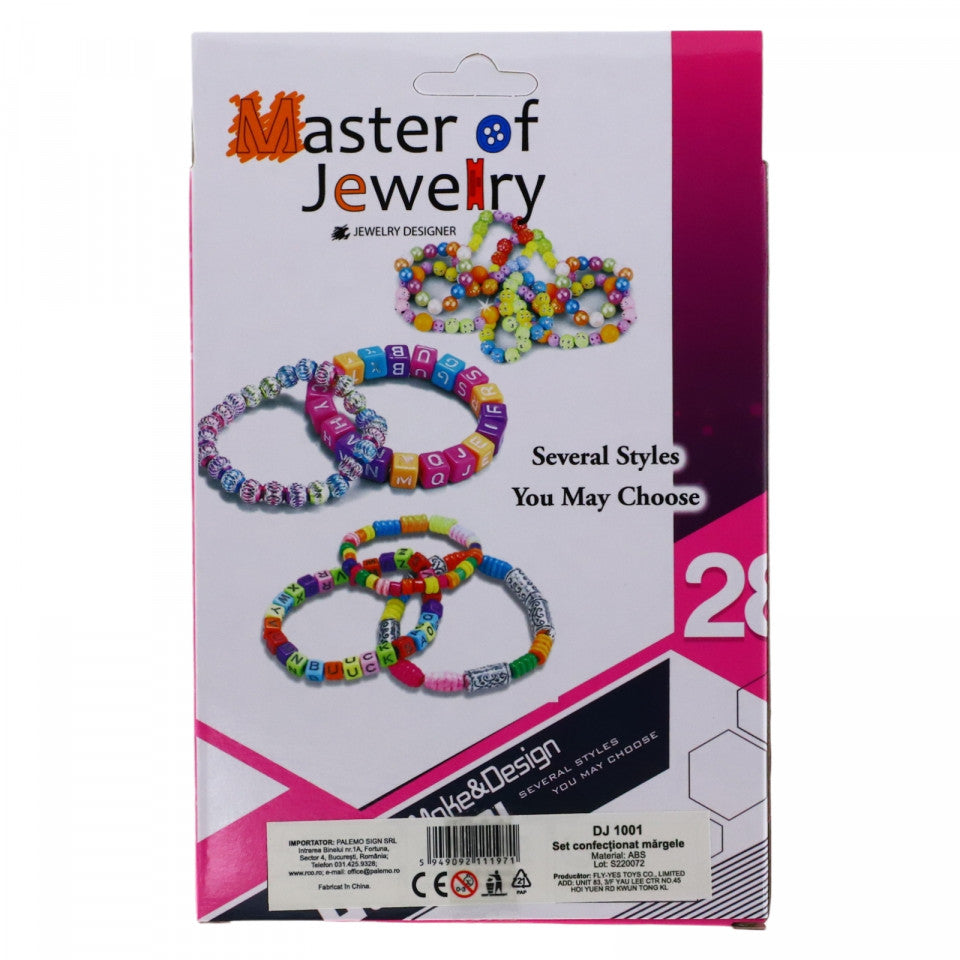 Set creativ cu accesorii pentru realizarea bratarilor, NO971, 140 piese, Multicolor