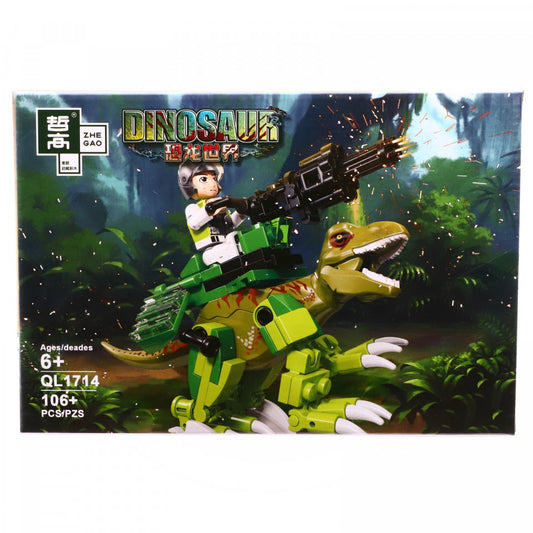 Set de constructie, Dinozaurul cu mitraliera automata, 106 piese