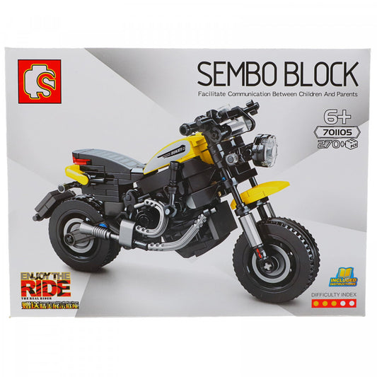 Set de constructie, Motocicleta, Galben, 270 piese