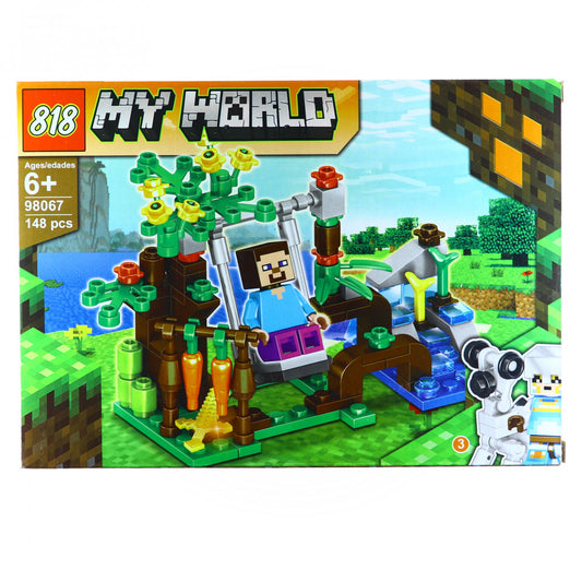 Set de constructie, tip My World, Spatiul de joaca al fermei, 148 piese