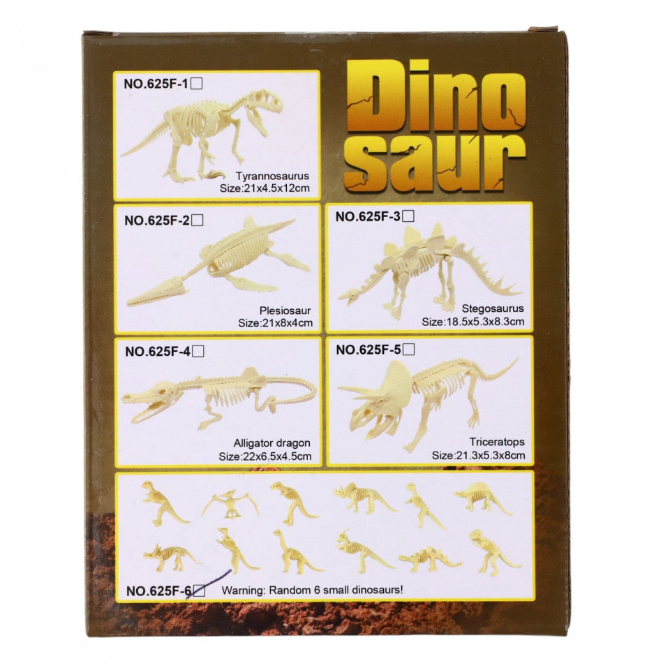 Set educativ paleontologie, Descopera fosile de dinozauri, Dalta si ciocan, NO47, 15 cm, Alb