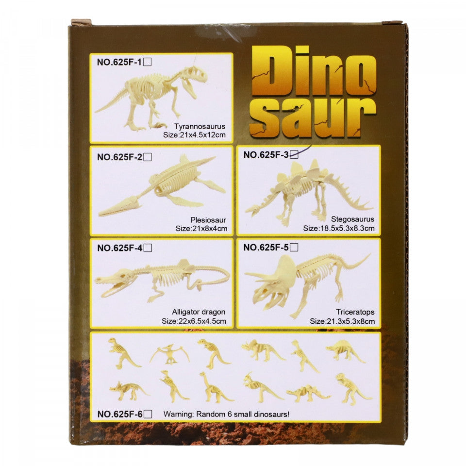 Set educativ paleontologie, Descopera fosile de dinozauri, Stegosaurus, NO44, 15 cm, Alb