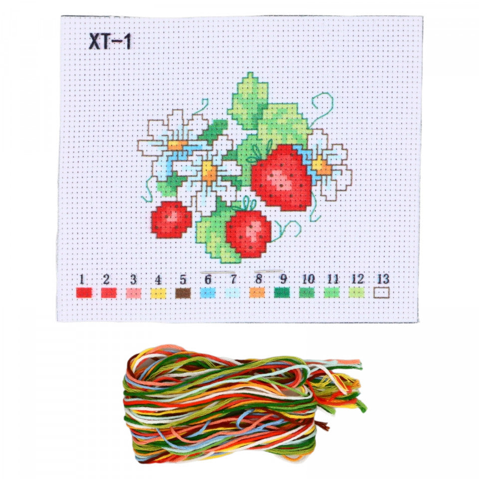 Set goblen, NO243, Floricele, Fire incluse, 14 x 16 cm, Multicolor