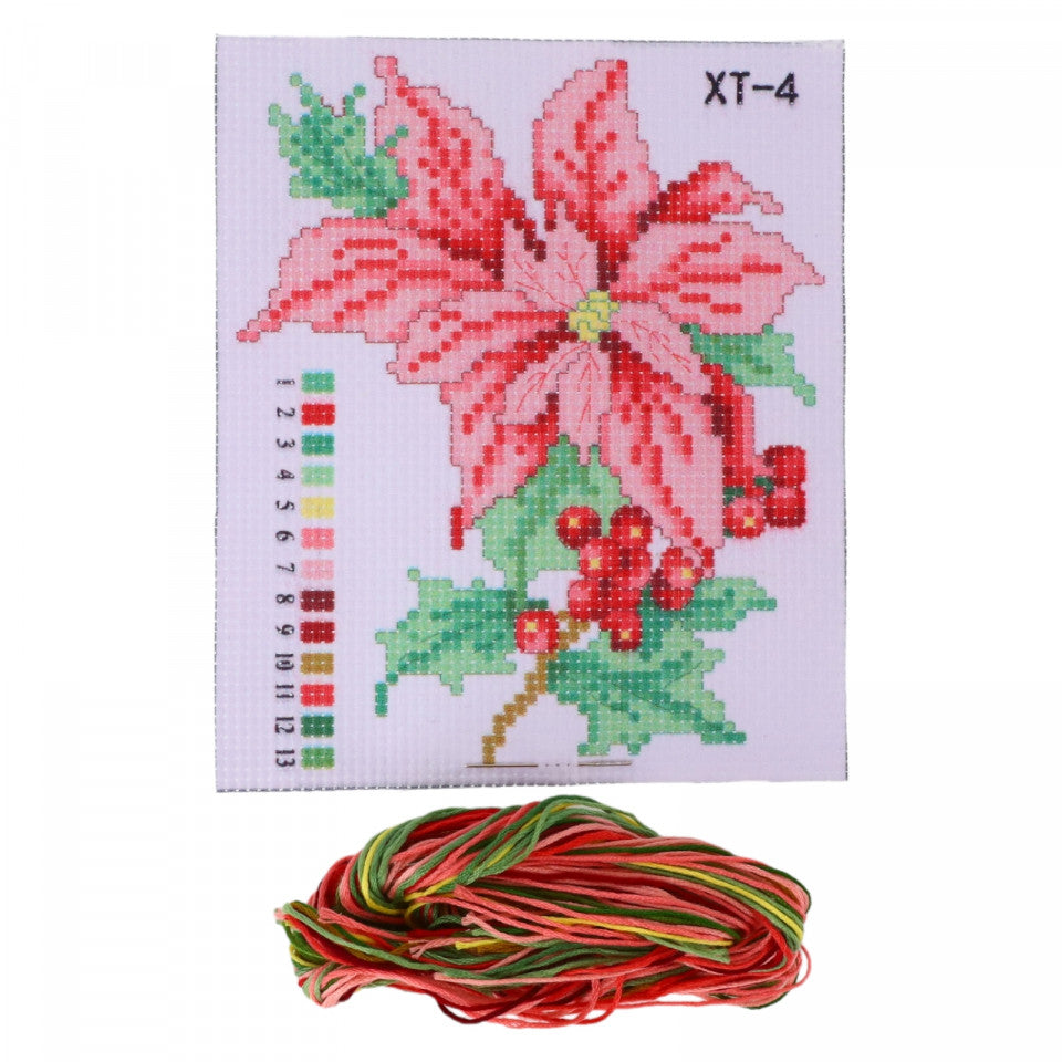 Set goblen, NO246, Flori, Fire incluse, 14 x 16 cm, Multicolor