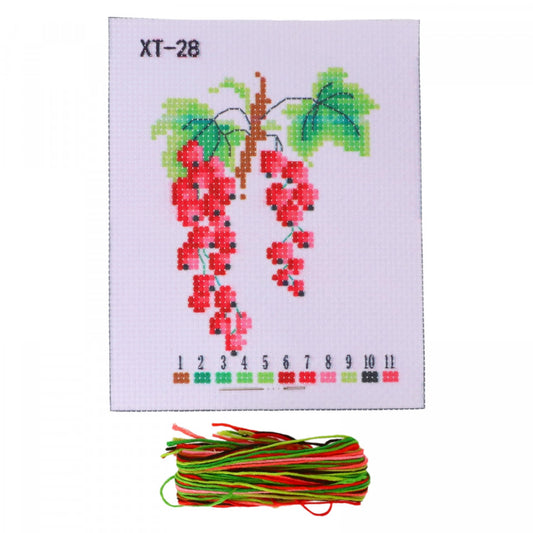 Set goblen, NO252, Struguri, Fire incluse, 14 x 16 cm, Multicolor