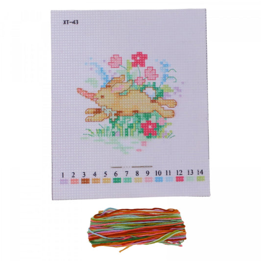 Set goblen, NO256, Iepuras, Fire incluse, 14 x 16 cm, Multicolor