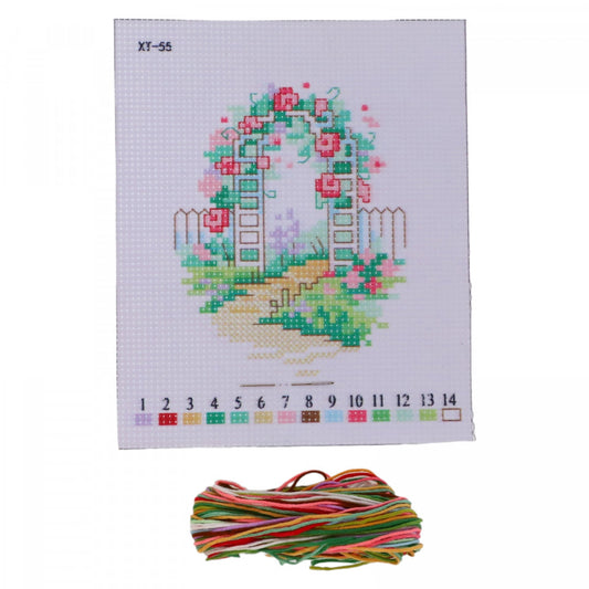 Set goblen, NO260, Poarta sarutului, Fire incluse, 14 x 16 cm, Multicolor