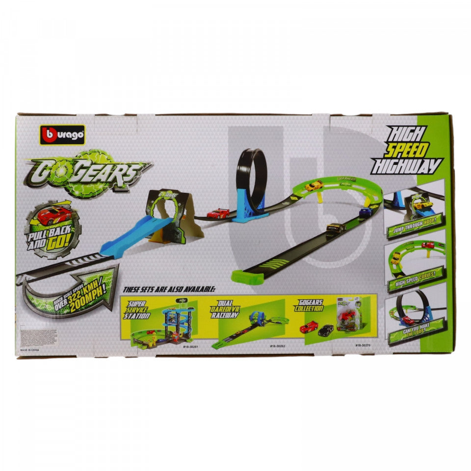 Set pista masini GO GEAR, o masina inclusa, Burago, NO6787, Multicolor