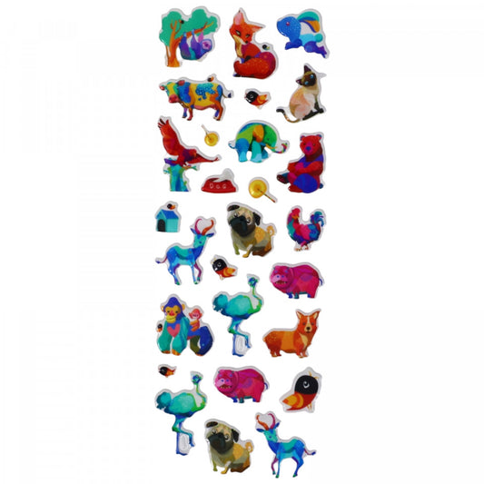 Set Sticker 3D pentru copii, Animale, 27 piese, LVA004, 0.6 - 2.5 cm, Multicolor