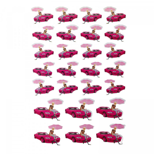 Set Sticker 3D pentru copii, Barbie, 26 piese, ALP082, 3 - 5 cm, Roz