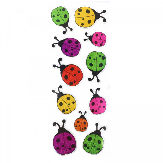 Set Sticker 3D pentru copii, Buburuze, 11 piese, CB258, 2 - 3 cm, Multicolor