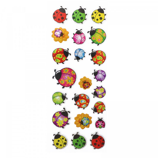 Set Sticker 3D pentru copii, Buburuze, 22 piese, CB318, 1 - 2 cm, Multicolor