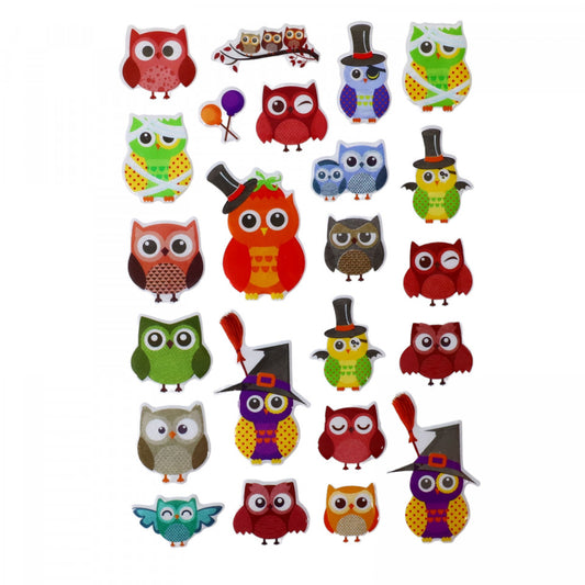Set Sticker 3D pentru copii, Bufnite, 23 piese, ALP001, 1 - 6 cm, Multicolor