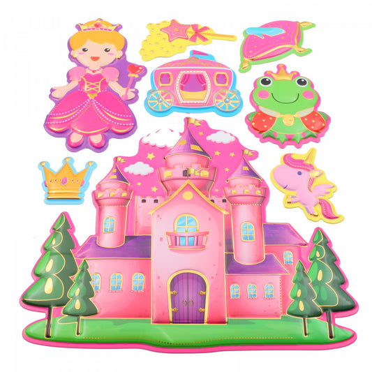 Set Sticker 3D pentru copii, Cenusareasa, decor camera, 8 piese, JJ-FD006, Multicolor