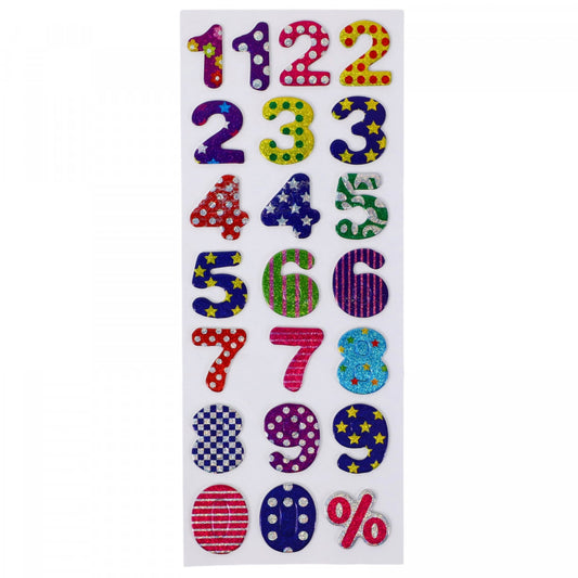 Set Sticker 3D pentru copii, Cifre, 22 piese, CB242, 2 cm, Multicolor