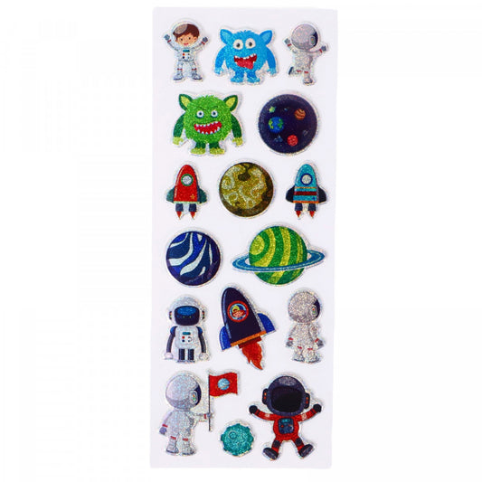 Set Sticker 3D pentru copii, Cosmos, 16 piese, CB453, 2 - 3 cm, Multicolor