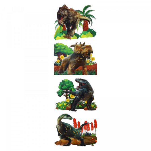 Set Sticker 3D pentru copii, Dinozauri, 4 piese, DFF-209, 10 cm, Multicolor